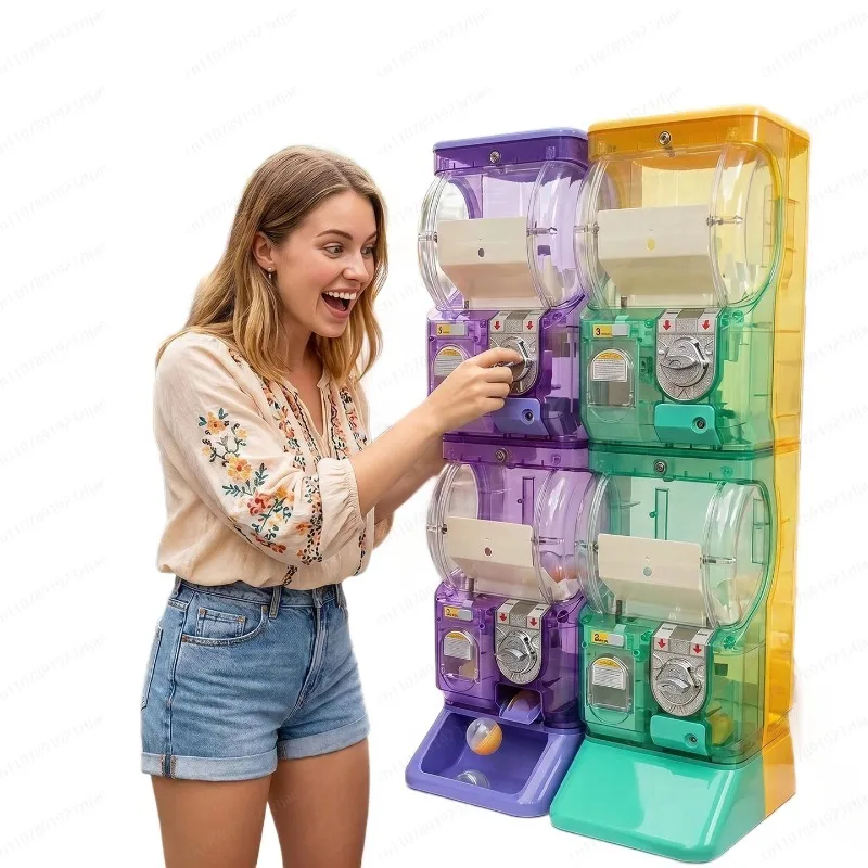 Arcade And Vending - Mesin Gashapon Dua Tingkat Putih Transparan,