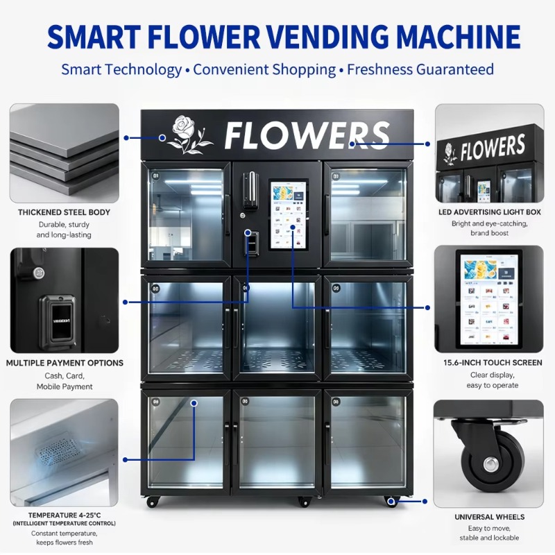 Mesin Penjual Bunga Otomatis,  - Vending Machine Qr Code ulasan dan harga