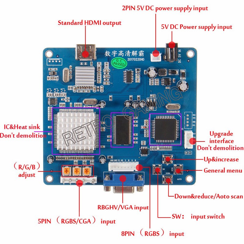 Konverter CGA KE HDMI RGBS / C - Arcade Vending Machine ulasan dan harga